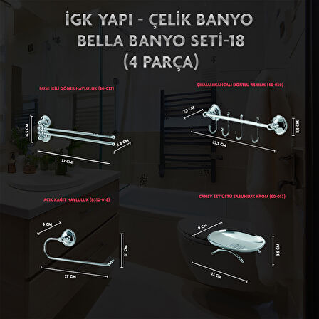 İGK YAPI - ÇELİK BANYO BELLA BANYO SETİ -18(4 PARÇA)