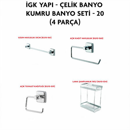 İGK YAPI - ÇELİK BANYO KUMRU BANYO SETİ -20(4 PARÇA)