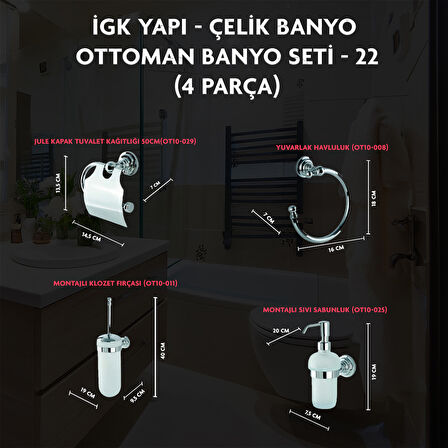 İGK YAPI - ÇELİK BANYO OTTOMAN BANYO SETİ -22(3 PARÇA)