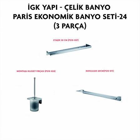 İGK YAPI - ÇELİK BANYO PARİS BANYO SETİ -24(3 PARÇA)