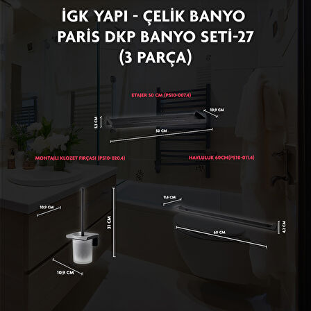 İGK YAPI - ÇELİK BANYO PARİS BANYO SETİ -27(3 PARÇA)