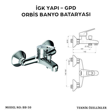 İGK YAPI - GPD BB30 ORBİS BANYO BATARYASI