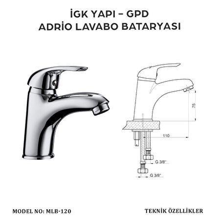 İGK YAPI - GPD MLB120 Adrio Lavabo Bataryası