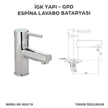 İGK YAPI - GPD MLB70 Espina Lavabo Bataryası