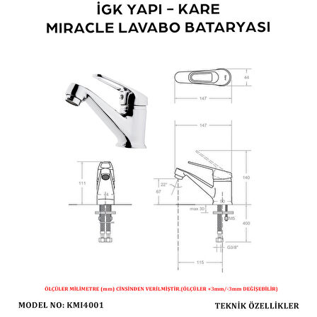 İGK YAPI – KARE Miracle Lavabo Bataryası (KMI4001)