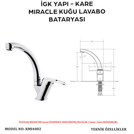 İGK YAPI – KARE Kuğu Lavabo Bataryası (KMI4002)