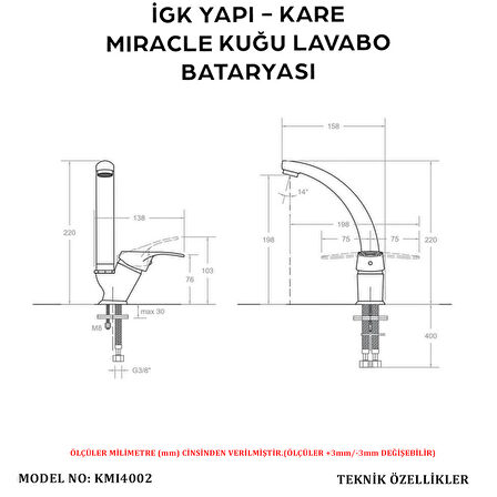 İGK YAPI – KARE Kuğu Lavabo Bataryası (KMI4002)