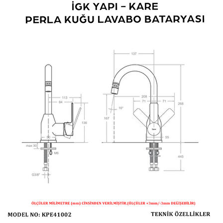 İGK YAPI – KARE Kuğu Lavabo Bataryası (KPE41002)