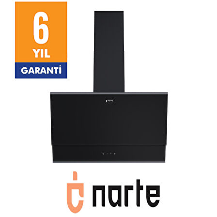 NARTE-H10060B 60CM SIYAHCAM INOX CITALI ÇİFT CAMLI EĞİMLİ DAVLUMBAZ