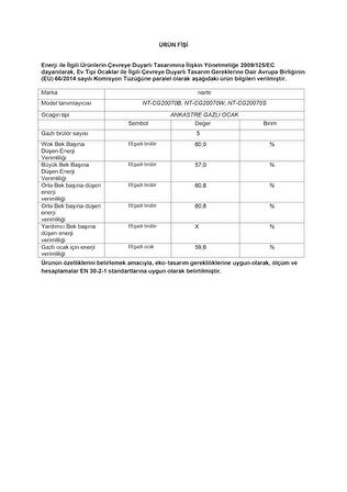 NARTE CG20070B - 70 CM , 5 Gözlü , Cam Ankastre Ocak , 6Yıl Garantili
