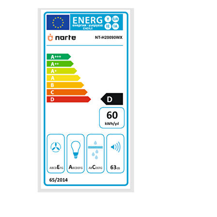 NARTE -H20090W 90 CM Beyaz Cam Inox Çıtalı Eğimli Davlumbaz - 6 YIL GARANTİLİ