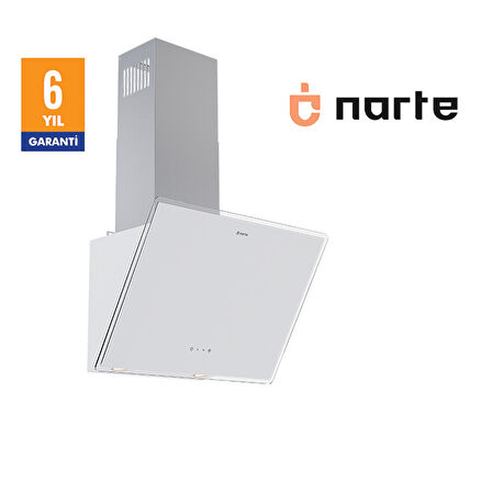 NARTE-H20160W 60CM BEYAZ CAM EĞİMLİ DAVLUMBAZ - 6 YIL GARANTİLİ