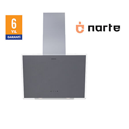 NARTE-H20160S 60CM GRİ CAM EĞİMLİ DAVLUMBAZ - 6 YIL GARANTİLİ