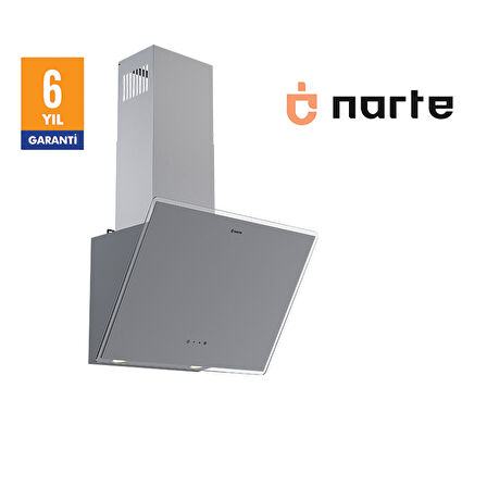 NARTE-H20160S 60CM GRİ CAM EĞİMLİ DAVLUMBAZ - 6 YIL GARANTİLİ