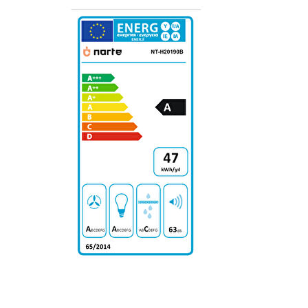 NARTE-H20190B 90CM SİYAH CAM EĞİMLİ DAVLUMBAZ - 6 YIL GARANTİLİ
