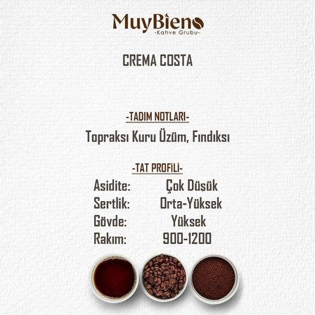 Crema Costa Filtre 1000 gr Çekirdek Kahve