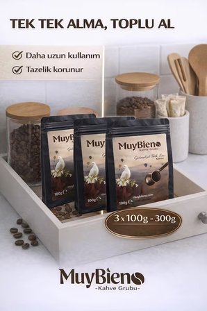 Türk Kahvesi 3x100g %100 Arabica Bol Köpüklü Yoğun Aromalı Taze Öğütülmüş