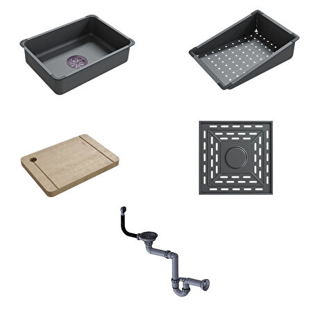 Real Stone Victoria Granit Akıllı Eviye Seti Cappucino 75.5X47 cm