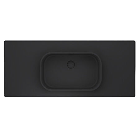 Real Stone Pure Etajerli 60x50 Antrasit Granit Banyo Lavabosu