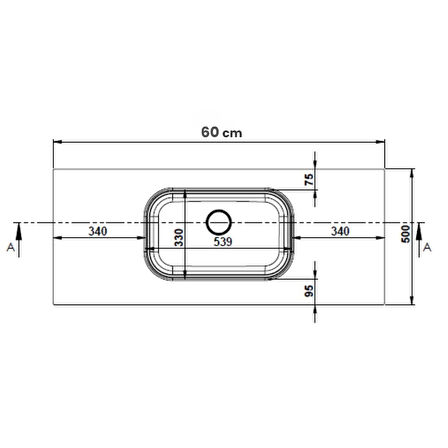 Real Stone Pure Etajerli 60x50 Siyah Granit Banyo Lavabosu