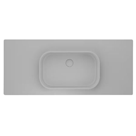 Real Stone Pure Etajerli 70x50 Beyaz Granit Banyo Lavabosu