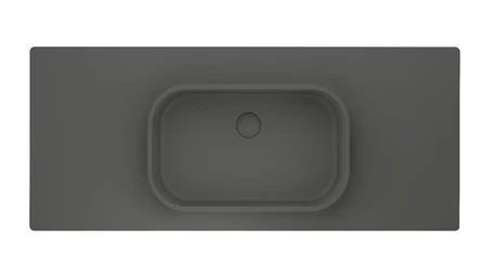Real Stone Pure Etajerli 90x50 Gri Granit Banyo Lavabosu