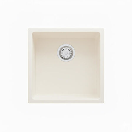 Real Stone Steep 40x40 Beyaz Granit Mutfak Eviyesi