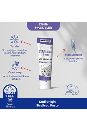 Foodline Sterilised Malt Macun 100 gr | Kısır Kediler İçin Tüy Yumağı Önleyici