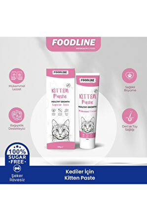 Foodline Kitten Malt Macun 100 gr | Yavru ve Anne Kediler İçin Bağışıklık Sistemi Destekleyici