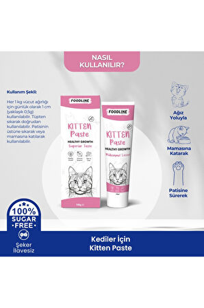 Foodline Kitten Malt Macun 100 gr | Yavru ve Anne Kediler İçin Bağışıklık Sistemi Destekleyici