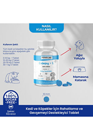 Foodline Calming +S 75 Tablet | Kedi ve Köpekler için Rahatlama ve Gevşemeyi Destekleyici