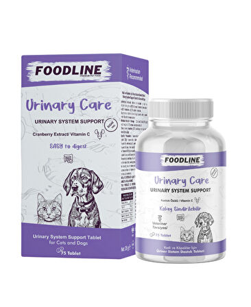 Foodline Urinary Care 75 Tablet | Kedi ve Köpekler için İdrar Sağlığını Destekleyici