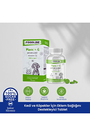 Foodline Hip&Joint Glucosamine 75 Tablet | Kedi ve Köpekler için Eklem Sağlığını Destekleyici 