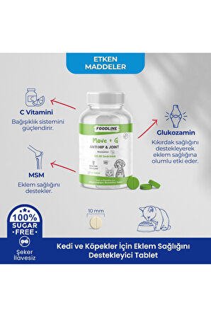 Foodline Hip&Joint Glucosamine 75 Tablet | Kedi ve Köpekler için Eklem Sağlığını Destekleyici 