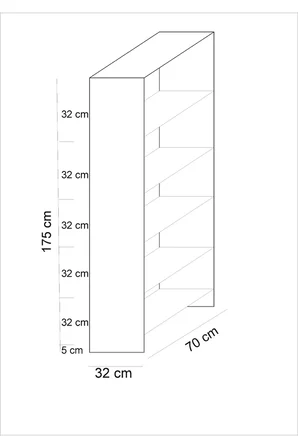 2 Kapaklı 5 Katlı Çok Amaçlı Atlantik Beyaz Elbise Dolabı 70 Cm
