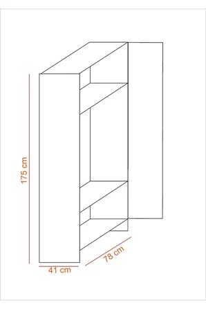 2 Kapaklı Elbise Dolabı - Genç odası Dolabı Çam 80 cm
