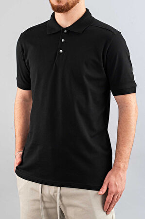 Erkek Slim Fit %100 Pamuklu Yumuşak Dokulu Polo Yaka T-Shirt Basic Tişört
