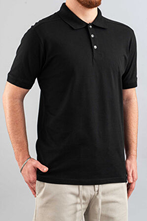 Erkek Slim Fit %100 Pamuklu Yumuşak Dokulu Polo Yaka T-Shirt Basic Tişört