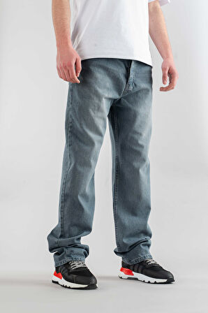 Erkek Taş Baggy Fit Geniş Kalıp Normal Bel Geniş Paça Jean Bol Pantolon