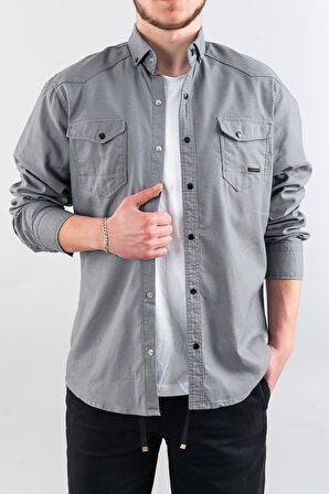 Slim Fit Dar Kalıp Erkek Kot Gömlek
