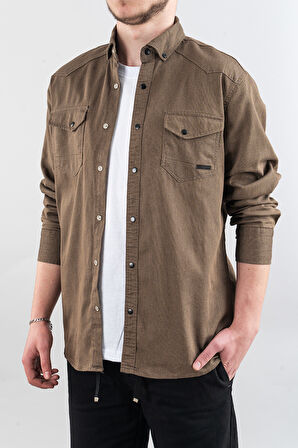 Slim Fit Dar Kalıp Erkek Kot Gömlek