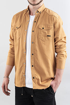 Slim Fit Dar Kalıp Erkek Kot Gömlek
