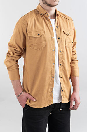 Slim Fit Dar Kalıp Erkek Kot Gömlek