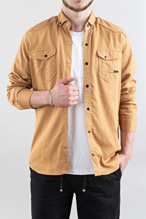 Slim Fit Dar Kalıp Erkek Kot Gömlek