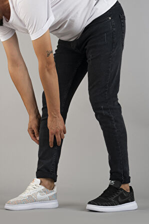 Erkek Slim Fit Dar Kesim Tırnaklı Kot Pantolon