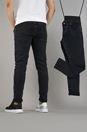 Erkek Slim Fit Dar Kesim Tırnaklı Kot Pantolon