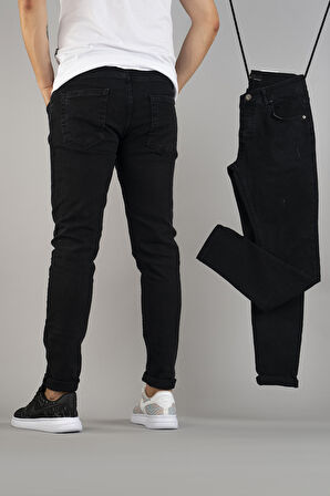 Erkek Slim Fit Dar Kesim Tırnaklı Kot Pantolon