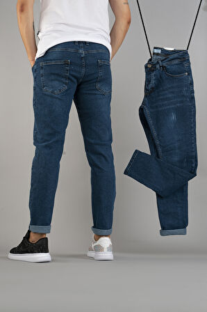 Erkek Slim Fit Dar Kesim Tırnaklı Kot Pantolon