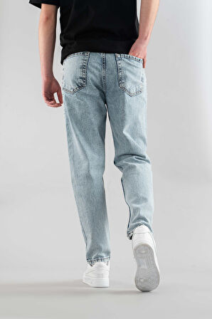 Erkek Rahat Likralı Denim Kot Pantolon Düğme Kapama