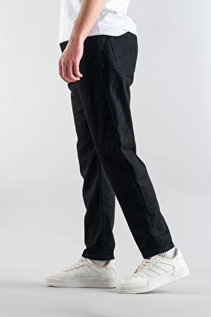 Erkek Rahat Likralı Denim Kot Pantolon Düğme Kapama